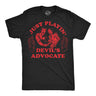 Mens Funny T Shirts Just Playing Devils Advocate Sarcastic Satan Graphic Novelty Tee for Men
