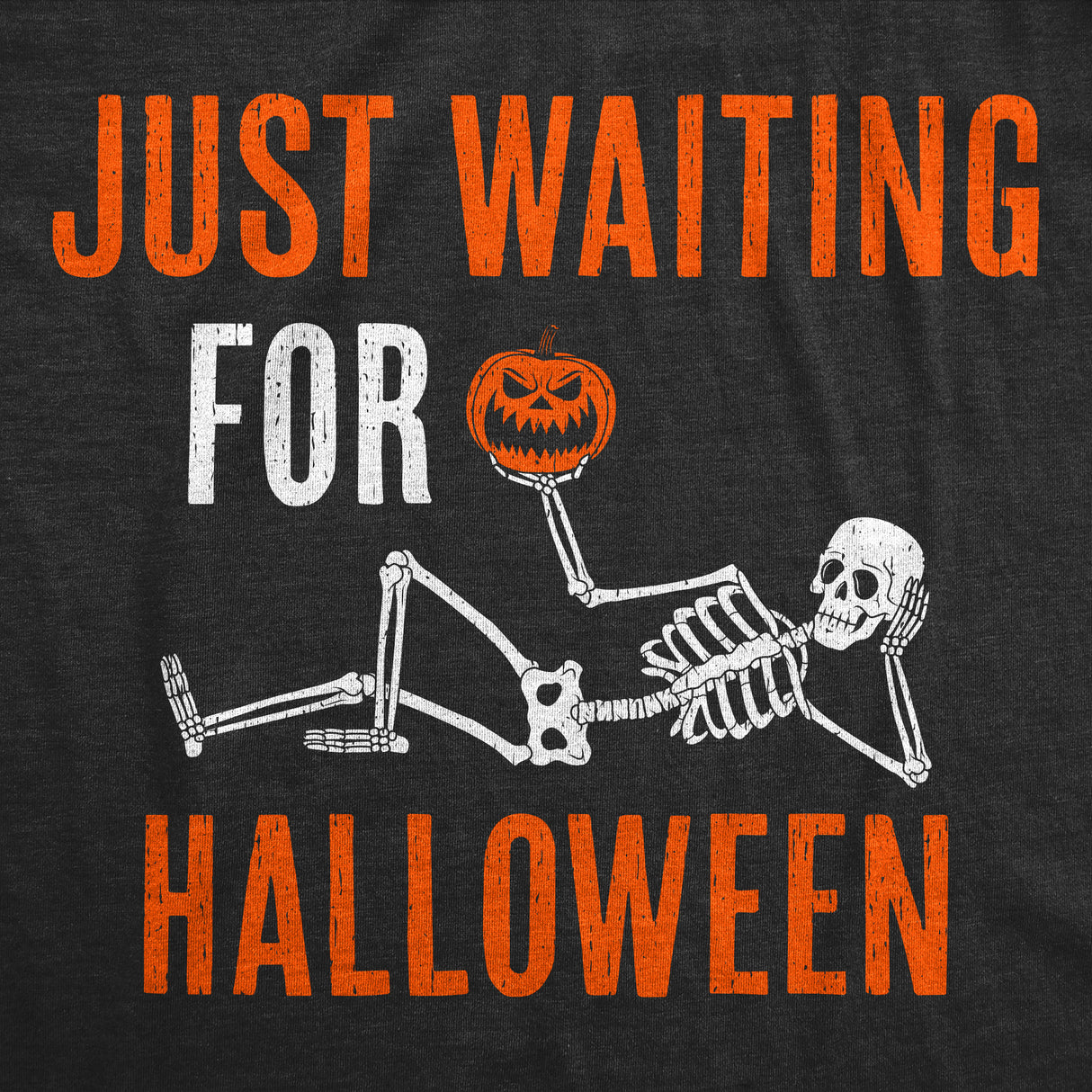 Mens Funny T Shirts Just Waiting for Halloween Sarcastic Graphic Novelty Tee for Men