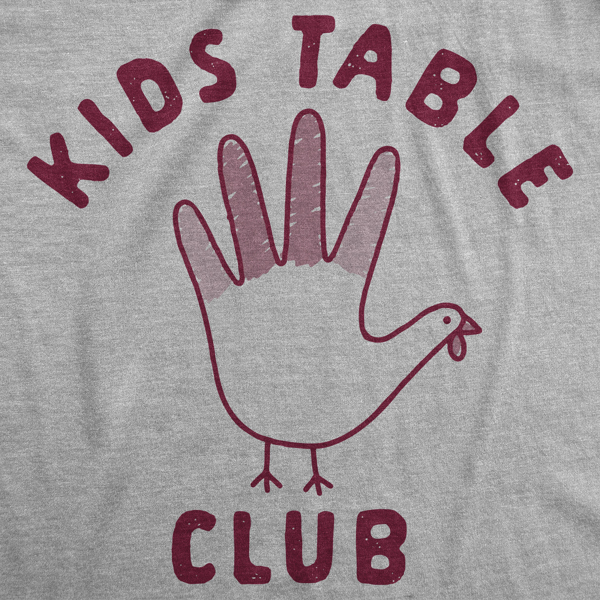 Youth Kids Table Club T Shirt Funny Thanksgiving Dinner Turkey Hand Tee