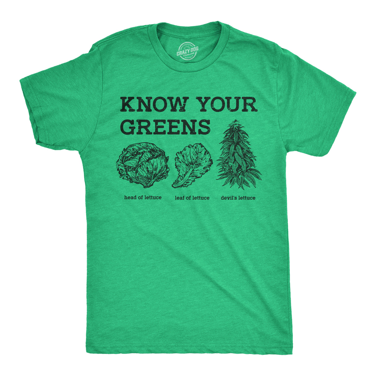 Mens Funny T Shirts Know Your Greens Sarcastic 420 Graphic Novelty Food Tee for Men