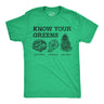 Mens Funny T Shirts Know Your Greens Sarcastic 420 Graphic Novelty Food Tee for Men