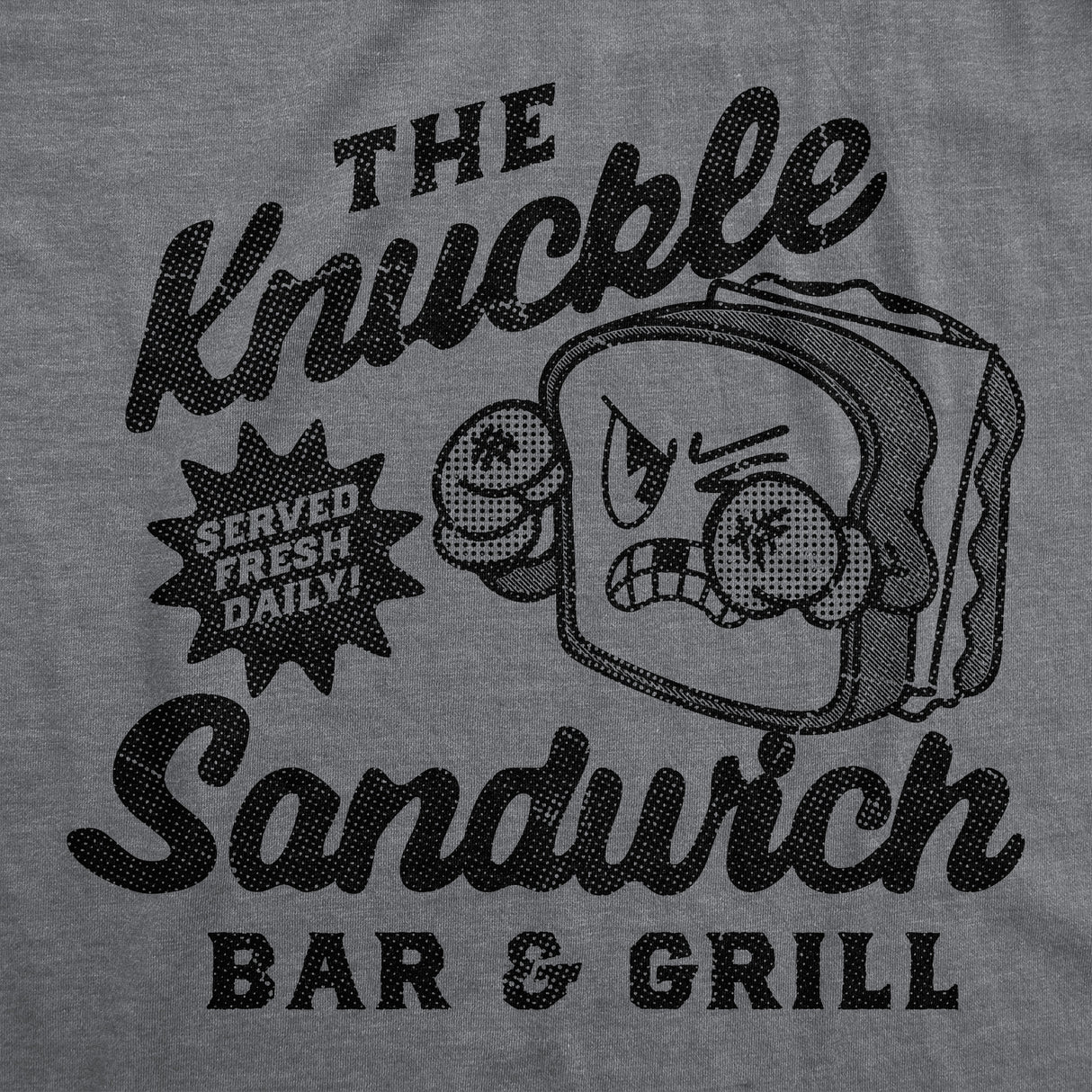 Mens Funny T Shirts The Knuckle Sandwich Bar and Grill Sarcastic Graphic Novelty Tee for Men