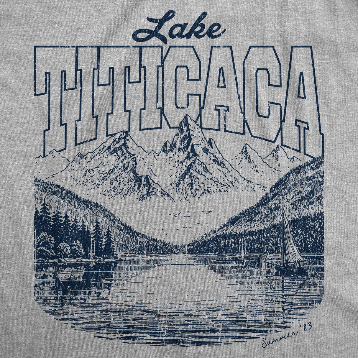 Mens Funny T Shirts Lake Titicaca Sarcastic Nature Graphic Novelty Tee for Men