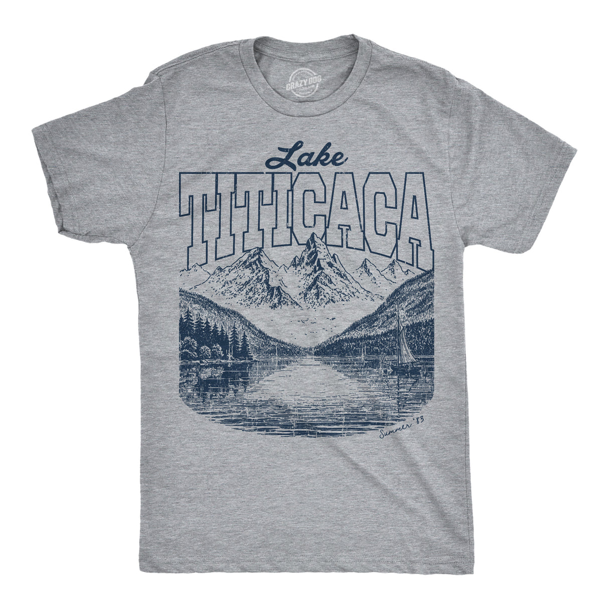 Mens Funny T Shirts Lake Titicaca Sarcastic Nature Graphic Novelty Tee for Men