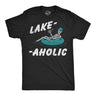 Mens Funny T Shirts Lake Aholic Sarcastic Vacation Graphic Novelty Tee for Men