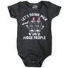 Lets Drink Milk And Judge People Baby Bodysuit Funny Sarcastic Graphic Novelty Jumper For Infants