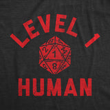 Level 1 Human Baby Bodysuit Funny Sarcastic Roleplay Game Graphic Jumper for Infants