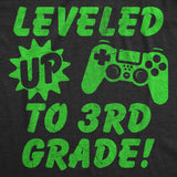 Youth Funny T Shirts Leveled Up to 3rd Grade Sarcastic Video Game Graphic Novelty Graduation Tee for Kids