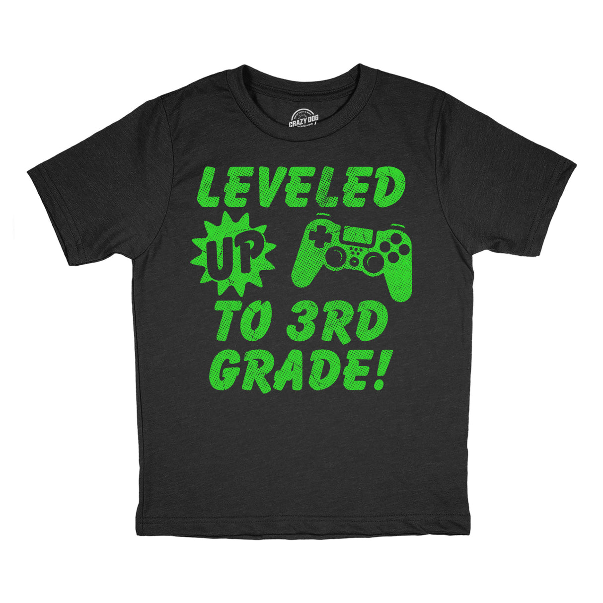 Youth Funny T Shirts Leveled Up to 3rd Grade Sarcastic Video Game Graphic Novelty Graduation Tee for Kids