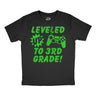 Youth Funny T Shirts Leveled Up to 3rd Grade Sarcastic Video Game Graphic Novelty Graduation Tee for Kids