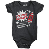 Lil Fire Cracker Baby Bodysuit Funny Sarcastic Fourth Of July Graphic Novelty Jumper for Infants