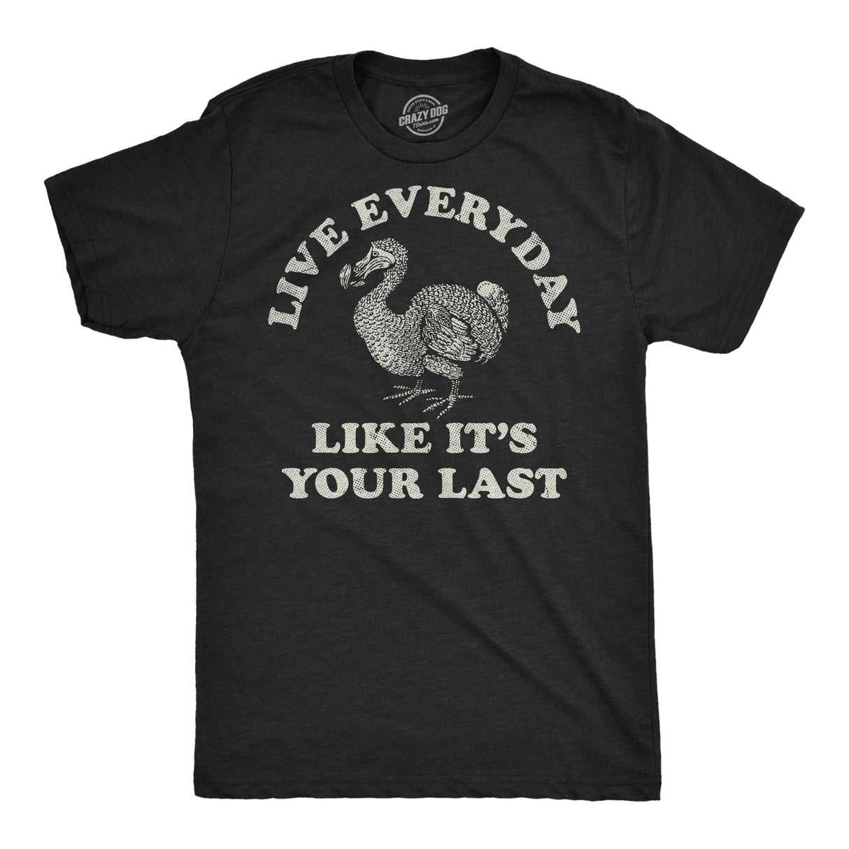 Mens Funny T Shirts Live Everyday Like Its Your Last Sarcastic Dodo Bird Graphic Novelty Tee for Men