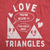 Womens Funny T Shirts Love Triangles Sarcastic Valentines Day Graphic Novelty Tee For Ladies