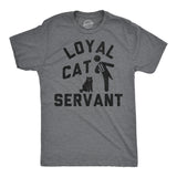 Mens Funny T Shirts Loyal Cat Servant Sarcastic Kitten Lovers Graphic Novelty Tee for Men
