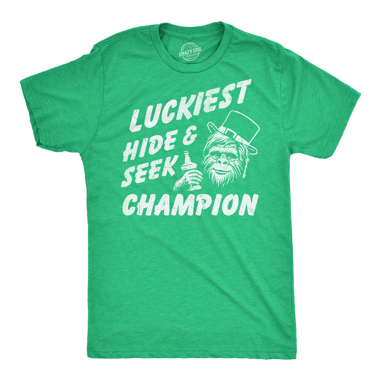 Mens Funny T Shirts Luckiest Hide and Seek Champion Sarcastic St Patricks Day Graphic Novelty Tee for Men