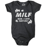 Milf Man I Love Farting Baby Bodysuit Funny Sarcastic Graphic Novelty Jumper for Infants