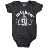 Milkin It Baby Bodysuit Funny Sarcastic Breast Feeding Graphic Novelty Jumper for Infants