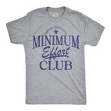 Mens Funny T Shirts Minimum Effort Club Sarcastic Graphic Novelty Tee for Men