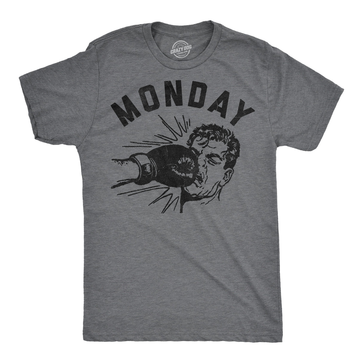 Mens Funny T Shirts Monday Face Punch Sarcastic Boxing Graphic Novelty Tee for Men
