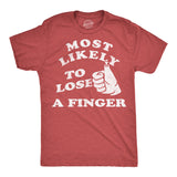 Mens Funny T Shirts Most Likely to Lose A Finger Sarcastic Fourth Of July Graphic Novelty Tee for Men