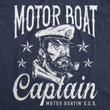 Mens Funny T Shirts Motor Boat Captain Sarcastic Sailor Graphic Novelty Tee for Men