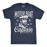 Mens Funny T Shirts Motor Boat Captain Sarcastic Sailor Graphic Novelty Tee for Men