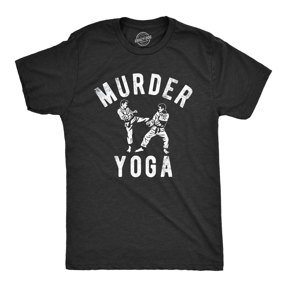 Mens Funny T Shirts Murder Yoga Sarcastic Martial Arts Graphic Novelty Tee for Men