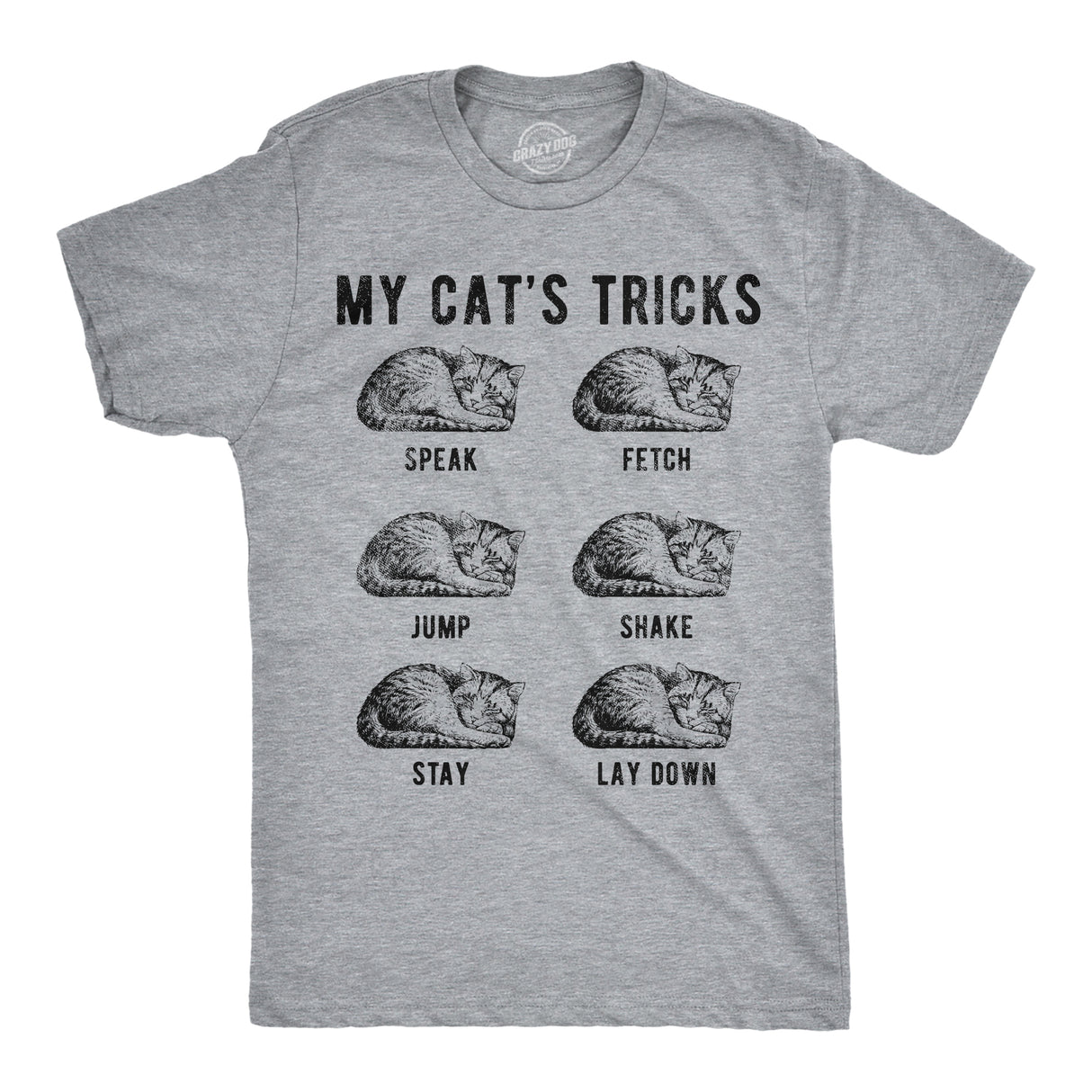 Mens Funny T Shirts My Cats Tricks Sarcastic Kitten Graphic Novelty Tee for Men