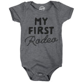 My First Rodeo Baby Bodysuit Funny Sarcastic Graphic Novelty Jumper for Infants