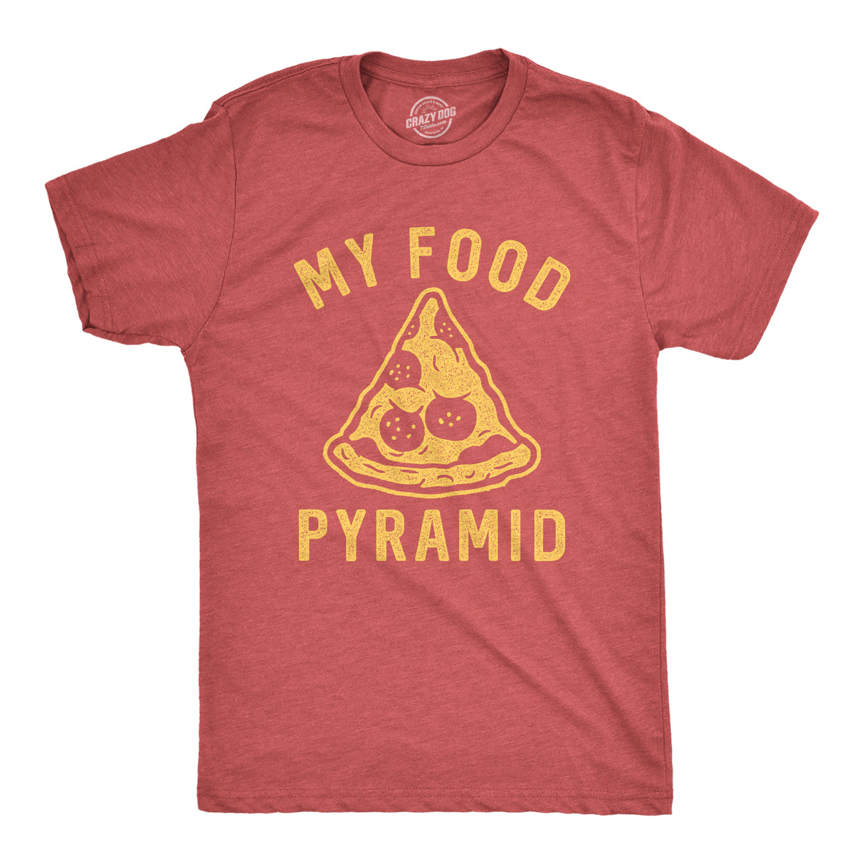 Mens Funny T Shirts My Food Pyramid Sarcastic Pizza Graphic Novelty Tee For Men