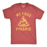 Mens Funny T Shirts My Food Pyramid Sarcastic Pizza Graphic Novelty Tee For Men