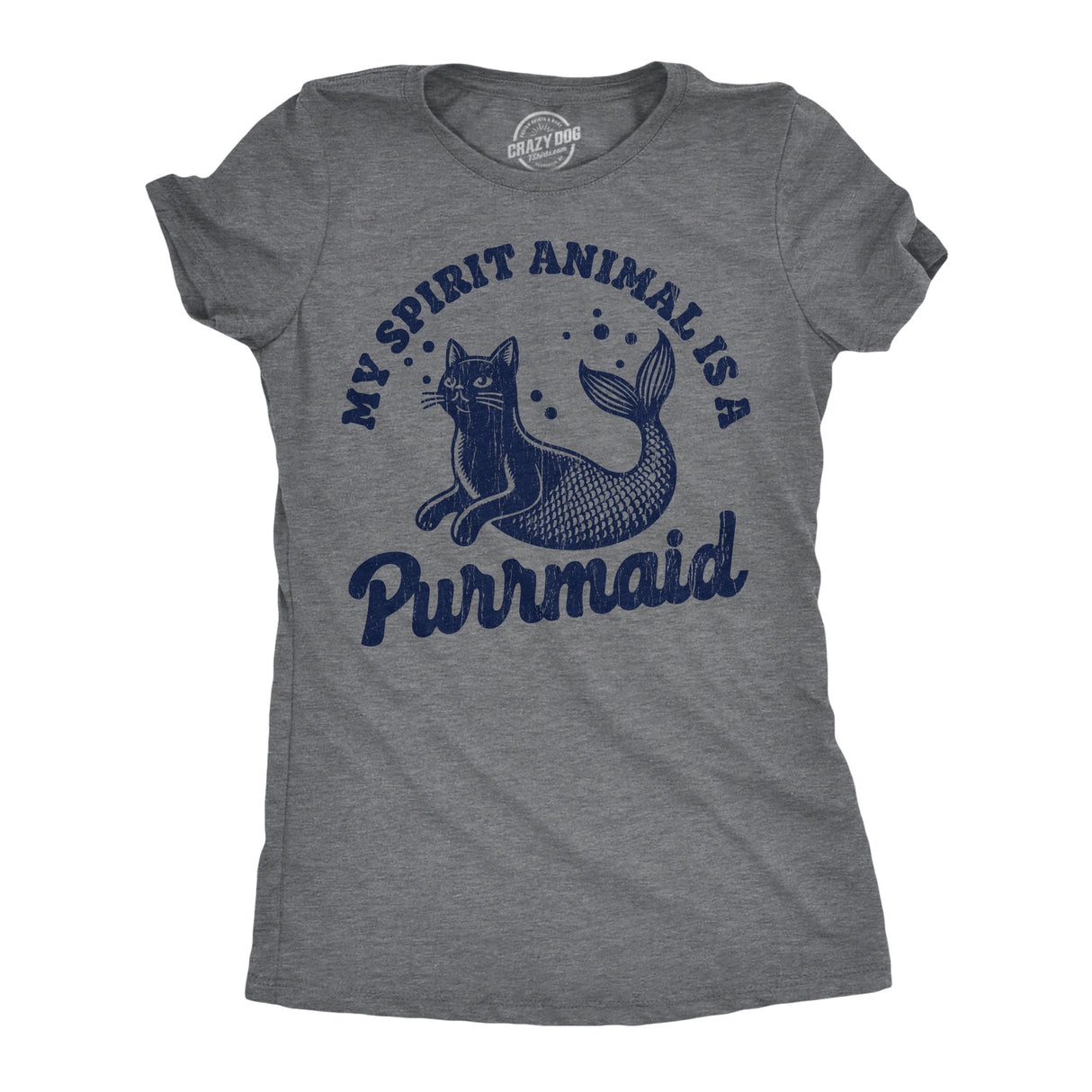 Womens Funny T Shirts My Spirit Animal Is A Purrmaid Sarcastic Kitten Graphic Novelty Tee for Ladies