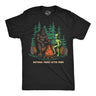 Mens Funny T Shirts National Parks After Dark Sarcastic Bigfoot Alien Graphic Novelty Tee for Men