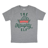 Youth The Naughty Elf T Shirt Funny Bad Behavior Xmas Elves Joke Tee for Kids