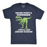 Mens Funny T Shirts Never Fight A Dinosaur Youll Get Jurass Kicked Sarcastic Dino Graphic Novelty Tee for Men