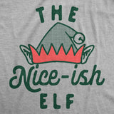 Youth The Nice Ish Elf T Shirt Funny Good Behavior Xmas Elves Joke Tee for Kids