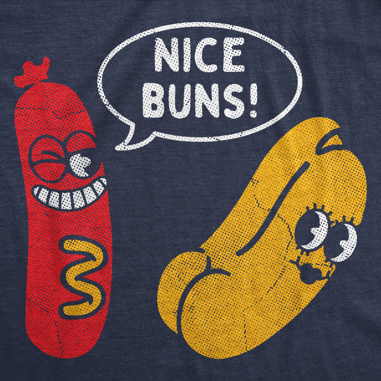 Mens Funny T Shirts Nice Buns Sarcastic Hot Dog Graphic Novelty Tee for Men