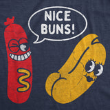 Mens Funny T Shirts Nice Buns Sarcastic Hot Dog Graphic Novelty Tee for Men