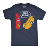 Mens Funny T Shirts Nice Buns Sarcastic Hot Dog Graphic Novelty Tee for Men