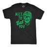 Mens Funny T Shirts Nice to Eat You Sarcastic Zombie Graphic Novelty Tee for Men