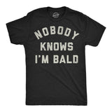 Mens Funny T Shirts Nobody Knows Im Bald Sarcastic Hair Loss Graphic Novelty Tee for Men