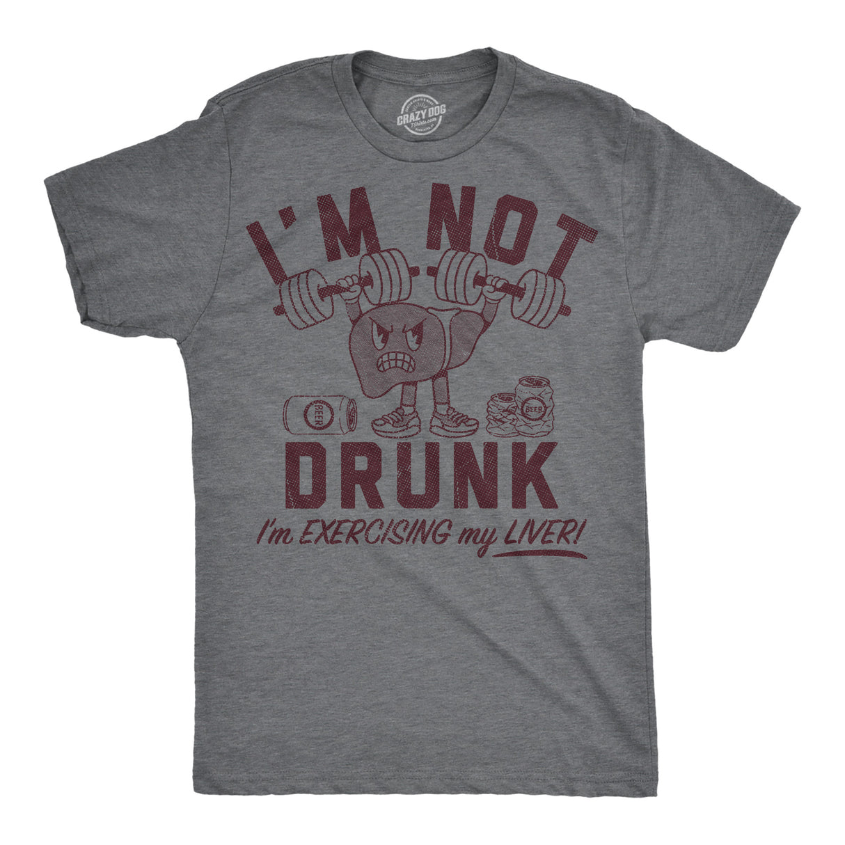 Mens Funny T Shirts Im Not Drunk Im Exercising My Liver Sarcastic Drinking Graphic Novelty Tee for Men
