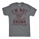 Mens Funny T Shirts Im Not Drunk Im Exercising My Liver Sarcastic Drinking Graphic Novelty Tee for Men