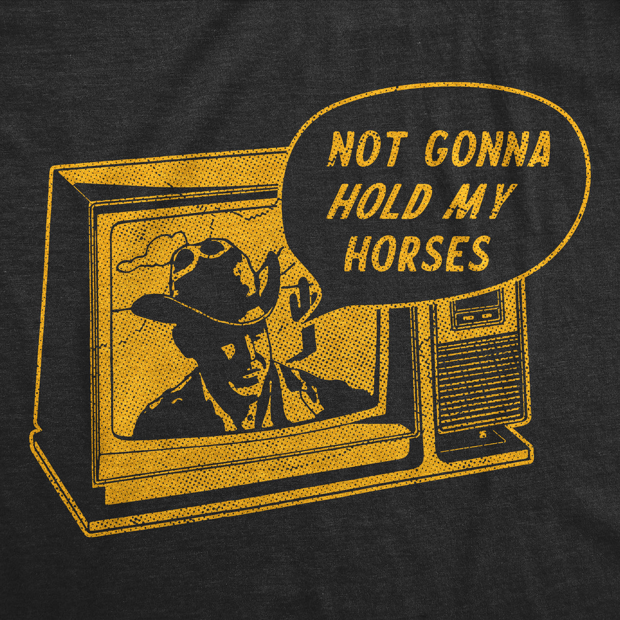 Mens Funny T Shirts Not Gonna Hold My Horses Sarcastic Western Graphic Novelty Tee for Men