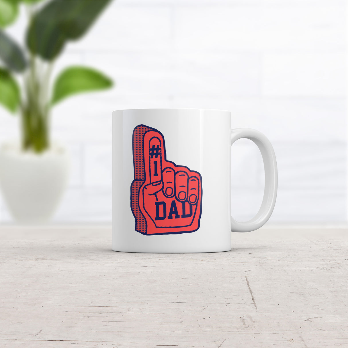 Number One Dad Foam Finger Mug Funny Sarcastic Fathers Day Graphic Novelty Coffee Cup-11oz