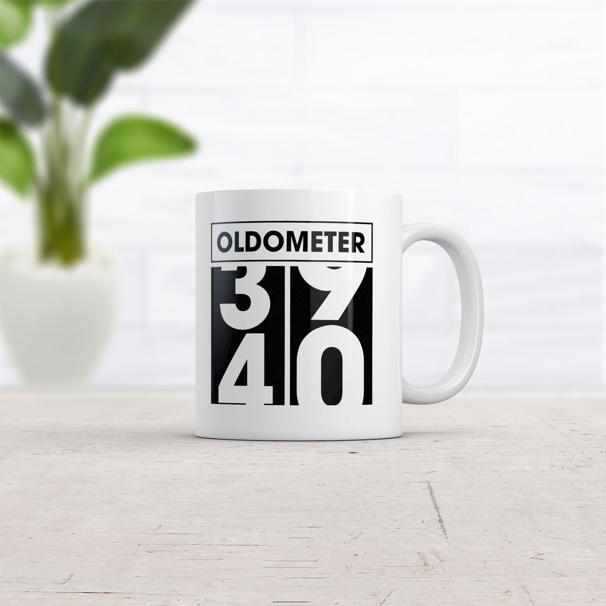 Oldometer 39 to 40 Mug Funny Sarcastic Birthday Graphic Novelty Coffee Cup-11oz