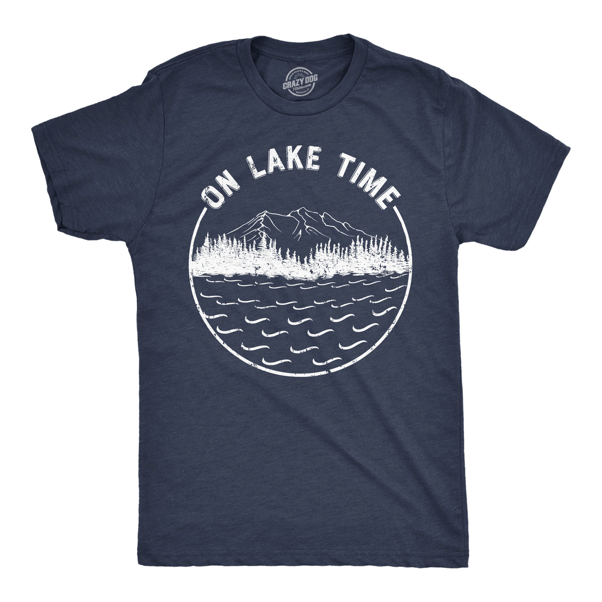 Mens Funny T Shirts On Lake Time Sarcastic Vacation Graphic Novelty Tee for Men