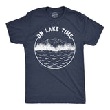 Mens Funny T Shirts On Lake Time Sarcastic Vacation Graphic Novelty Tee for Men