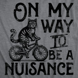 Womens Funny T Shirts On My Way to Be A Nuisance Sarcastic Cat Graphic Novelty Tee for Ladies