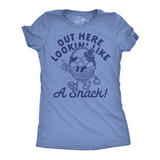 Womens Funny T Shirts Out Here Lookin Like A Snack Sarcastic Easter Graphic Novelty Tee for Ladies